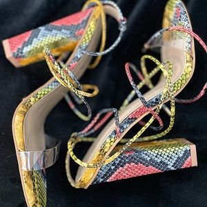 Multi-Color Tie Up Heels